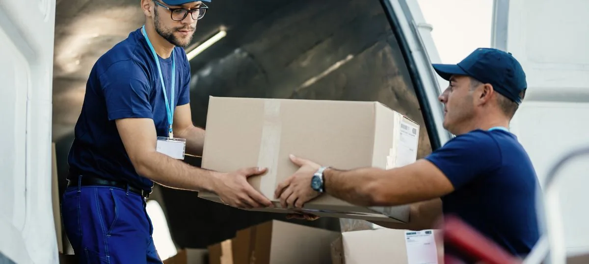 Professional movers loading packed household goods in Kota